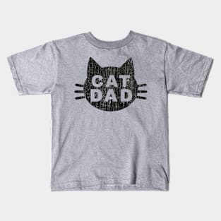 Cat Dad Silhouette \\ Vintage Art Kids T-Shirt